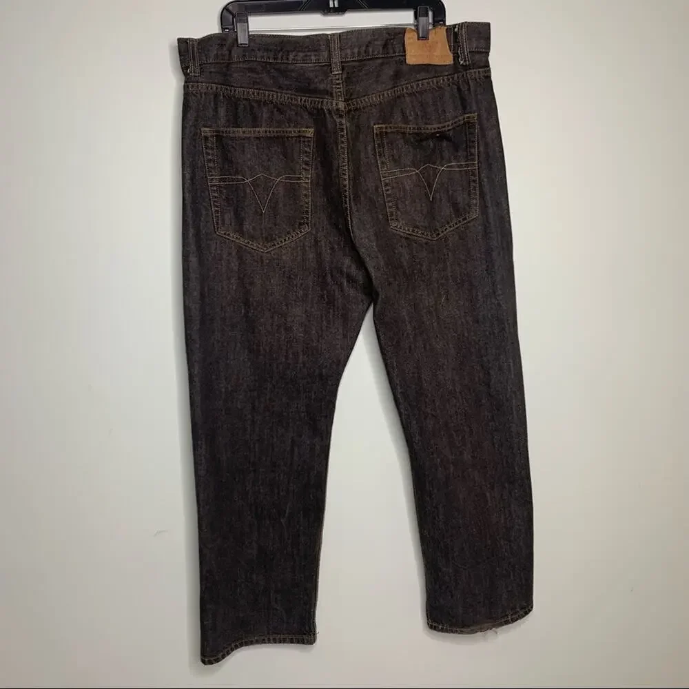 Members Properly Mens Black Straight Leg Jeans 40x32